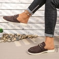thumbnail image 4 of Dakaela Mules for Women Suede Slip on Flats Shoes Comfortable Closed Toe Backless Dress Slides Loafers 2026 for Business Work Casual Brown 9, 4 of 8