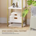 thumbnail image 3 of Hzuaneri Bookshelf Bookcase Narrow Bookcase Shelf Organizer with Steel Frame for Study Living Room Bedroom Kitchen Home Office Industrial Bookshelf 6-Tier White Gold, 3 of 7