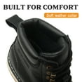 thumbnail image 5 of SAFETY LOONG Moc Toe Work Boots for Men Soft Toe Comfortable Full Grain Leather Non Slip Wedge Outsole Construction 6" Workboots Black 8.5, 5 of 8