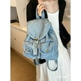 thumbnail image 3 of Municipal Cute Denim Backpack Women Men Lightweight Casual Mini Backpack Hiking Back Pack Travel Backpack College Gym Bag Purse, 3 of 7