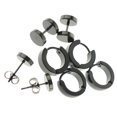 thumbnail image 2 of 4 pares de pendientes Pendientes de aro para mujer de material acero inoxidable para hombres Salvador Pendientes de clip de oreja de aro, 2 of 6