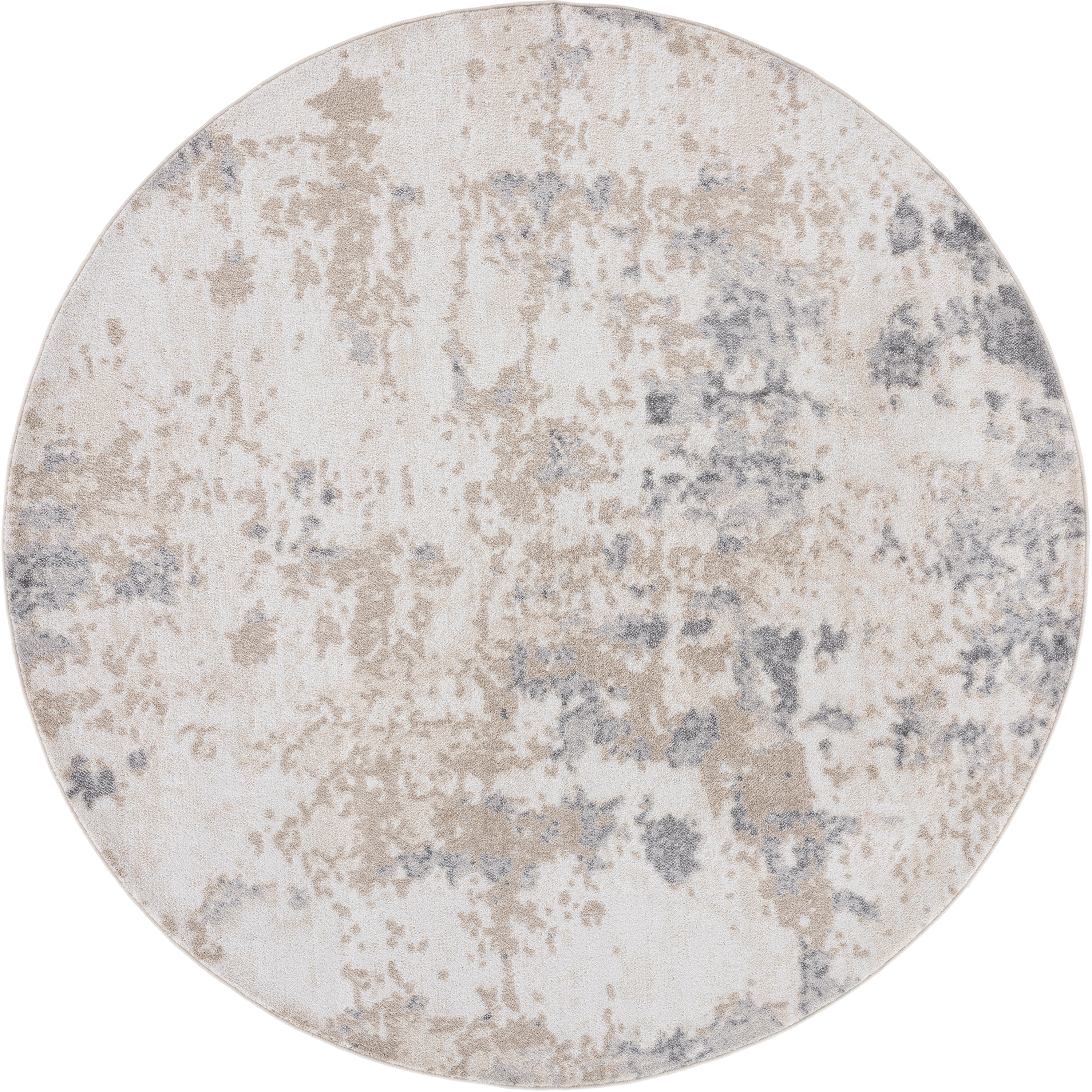 Bliss Rugs Modern Contemporary Abstract Round Rug for Living Room, Dining Room | Gray, 5'3''Round