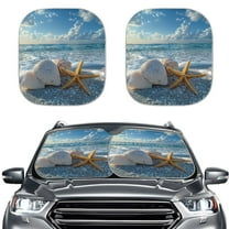 Yuyamidu Starfish Car Sun Shade Shell Windshield Sunshade Fashion Sunshade for Car Windshield Universal Car Window Shades for SUV Truck, 2 Pack Auto Decorative Accessories