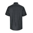 thumbnail image 3 of Mens Shirts Button Up Fashion Summer Casual Retro Plaid Printed Short Sleeved Tops for Men Black L, 3 of 7