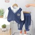 thumbnail image 2 of Jamsmile Toddler Boys Outfit Sets Spring Long Sleeve Sweatshirts + Pants 3 Piece Child Boys Outfits Sets, 2 of 9