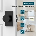 thumbnail image 6 of Door Knob, Privacy Brushed Door Knobs with Lock, Rectangle Modern Door Handles, Matte Black, 6 of 7