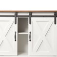 thumbnail image 6 of AISWORD Sliding Barn Door TV Stand - Modern and Farmhouse Wood Entertainment Center, Storage Cabinet Table for Living Room - Adjustable Shelves, Accommodates up to 65-inch TV, White and Country Style, 6 of 7