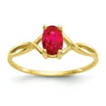 thumbnail image 1 of 10K Yellow Gold Polished Geniune Ruby Birthstone Ring, 1 of 3