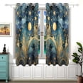 thumbnail image 2 of Stars and Moon in Starry Sky Curtains Black Out Curtains for Sliding Glass Doors Bedroom Living Room Bathroom 2 Panels Set, 2 of 5