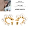 thumbnail image 3 of Pendientes Elegantes, Hermosos Pendientes Delicados Para Mujer, Elegante Aro De Cobre Dorado Para Viajes Diarios, 3 of 7