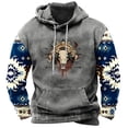 thumbnail image 2 of BiZtdJrK Hoodie Sweatshirts for Men Western Cowboy Bull Skull Print Hooded Sweatshirt Casual Fashion Long Sleeve Oversized Pullover Prime Day Sales Today Gray XXL, 2 of 3