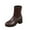 Brown, variant on LSLJS Women's High Ankle Boots Chunky Heel Round Toe Ankle Boots, Women's Mid-Calf Boots, Gift for Women