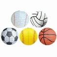 thumbnail image 2 of 6Pieces Soccer Paper Lanterns Hanging Decoration for Sports Themed Birthday Party Centerpieces and Event Decoration, 2 of 10