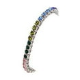 thumbnail image 5 of Charles Raymond Women's Baguette Cut Rainbow Iced Out Watch combs of you choices With Bling'ed Out Tennis Bracelet or Necklace with Matching Diamond Crystal Set - Rainbow-23 (ST10372ML-TB SLV), 5 of 5