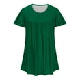 thumbnail image 4 of Sevevn Women's Fashion Printed T-shirt 3/4 Sleeves Blouse Round Neck Casual Tops Green XXL Christmas Deals, 4 of 5