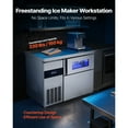 thumbnail image 2 of KFFKFF Commercial Ice Maker Machine, 220 lbs/24H Stainless Steel Ice Machine with Worktop, 66 lbs Storage & 108 Cubes/Cycle, Self-Cleaning Freestanding Ice-Making, 2 of 8