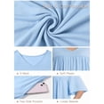 thumbnail image 4 of Homlouue Nightgowns for Women Plus Size,V-Neck Short Sleeve Sleepwear with Pockets,Soft Loose Fit House Dress Loungewear(2XL,Blue), 4 of 8