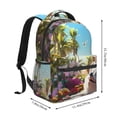 thumbnail image 2 of Easygdp Playful Hedgehog Forest Pond Mochila Ergonómica Versátil para Laptop - Múltiples Bolsillos, Correas Ajustables, Unisex para Escuela, Viajes y Actividades al Aire Libre-One Size, 2 of 5