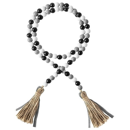 

Home Decor Colour Hanging Pendant Decorations Wood Bead Garland Tassels String