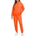thumbnail image 2 of Huankd Women's Fleece Tracksuit 2 Piece Lounge Set Oversized Hoodie Sweatshirt and Comfortable Joggers Fall Fashion Outfit Saffron M, 2 of 6