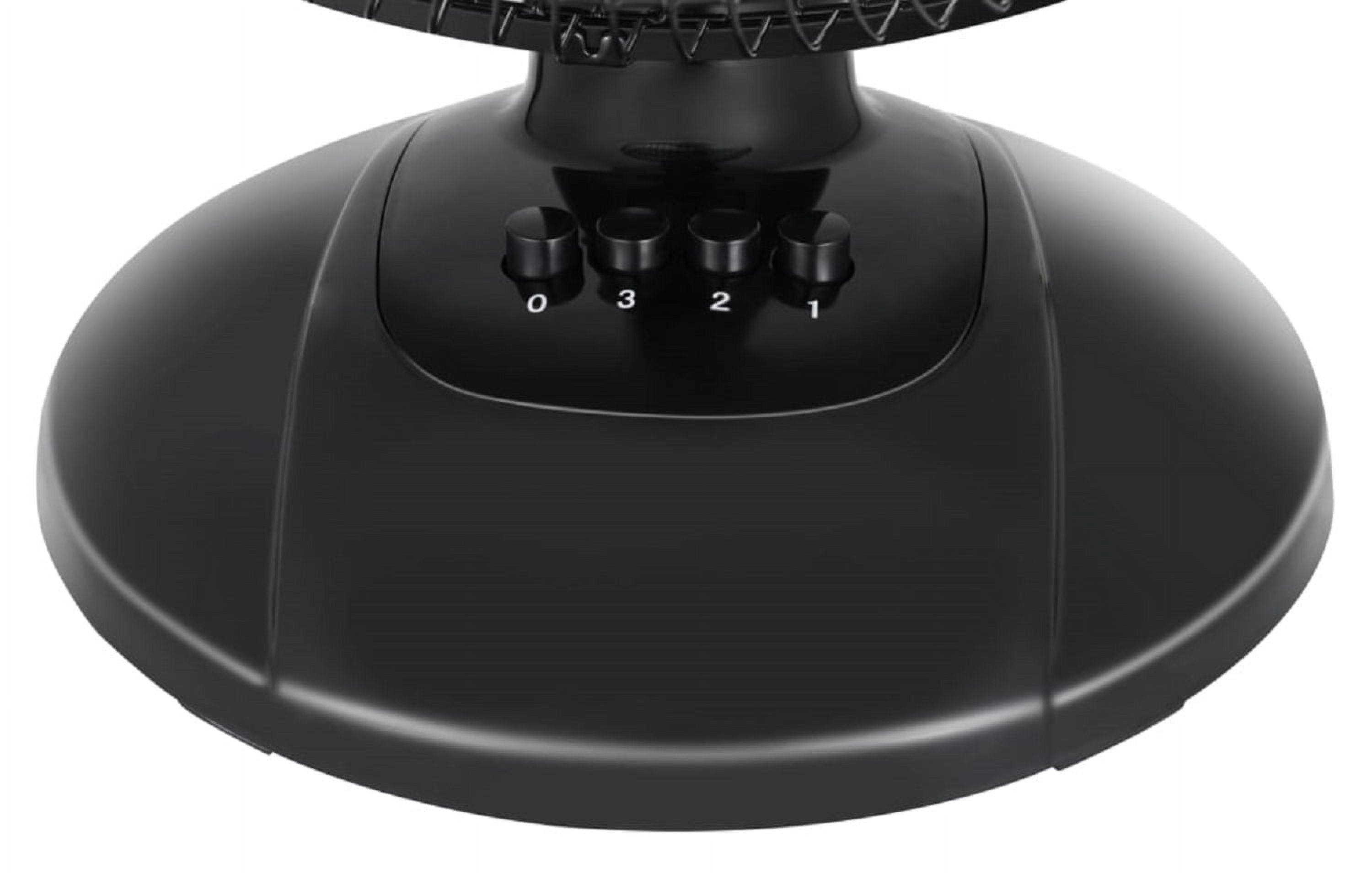 Pelonis 12" 3-Speed Oscillating Table Fan, FT30-8MBB, Black