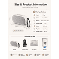 thumbnail image 3 of Portable IPX6 Waterproof Bluetooth Speaker, 5.3 Wireless Mini Outdoor Speaker with TWS Stereo, TF Card/AUX/USB Playback, Hands-Free Call, 1000mAh Rechargeable Small Speaker for Camping Beach Travel, 3 of 8