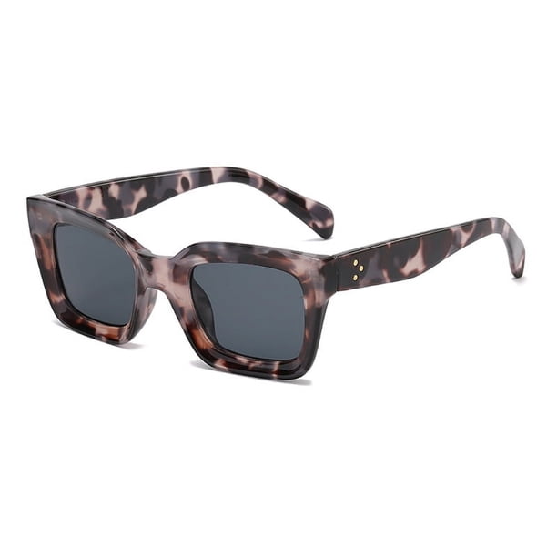 Gafas de sol con forma de parasol, gafas de sol con foto en caja retro, gafas de sol con remaches laterales