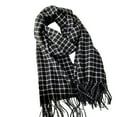 thumbnail image 4 of Women's Long Plaid Scarf Wrap, Two Way Wear Shawl and Scarf, Thickened Warm Winter Wrap, Oversized Plaid Scarf, Bohemian Style Fashion Scarf, Autumn Winter Accessory - Black, 4 of 4