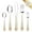 Gold, variant on GPED 20 Piece Silverware Set, Stainless Steel Flatware Set for 4, Mirror Tableware Set with Gold Accents, Great for Family Gatherings & Daily Use, Gold