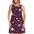 thumbnail image 1 of Disketp Space Dinosaur para Vestido sin Mangas para Mujeres, Vestidos de Verano para Mujeres, Casual y Holgado para la Playa, 1 of 7