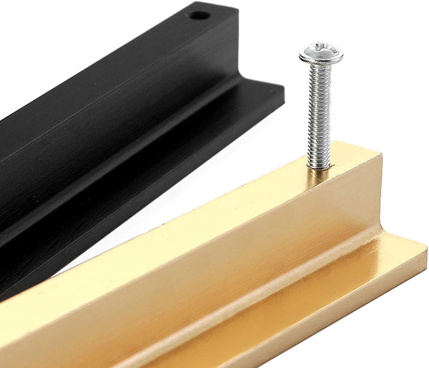 Gamvdout 2X Kitchen Cupboard Door Handles Chest of Drawers Golden Cabinet Pulls T Bar Cabinet Handles Kitchen Handles Drawer Pulls Hardware Parts