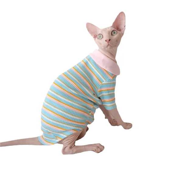 ZZ Doll Neck Pure Cotton Cute Shirt High Elasticity Cute Sphinx Hairless Cat Clothing