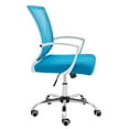 thumbnail image 3 of Modern Home Zuna Mid-Back Office Task Chair - Ergonomic Back Supporting Mesh Back Desk Chair (White/Aqua), 3 of 7