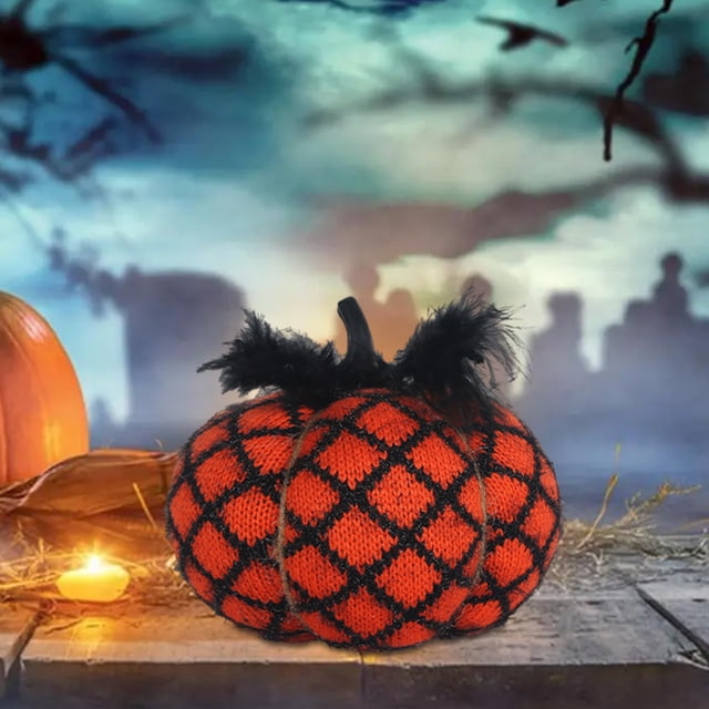 Adornos de Halloween Tejidos de Color Naranja | 2025 Algodones para Tejer | 17 X 17 X 14 Cm | 210 G | Idea de Regalo