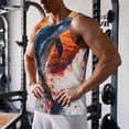 thumbnail image 5 of Susaid Sunset Ocean Watercolor Dolphin Print Men's Sleeveless Workout Running Tank Top Dry Fit Athletic Gym Sports Swim Beach Muscle Bodybuilding Shirts-Large, 5 of 7