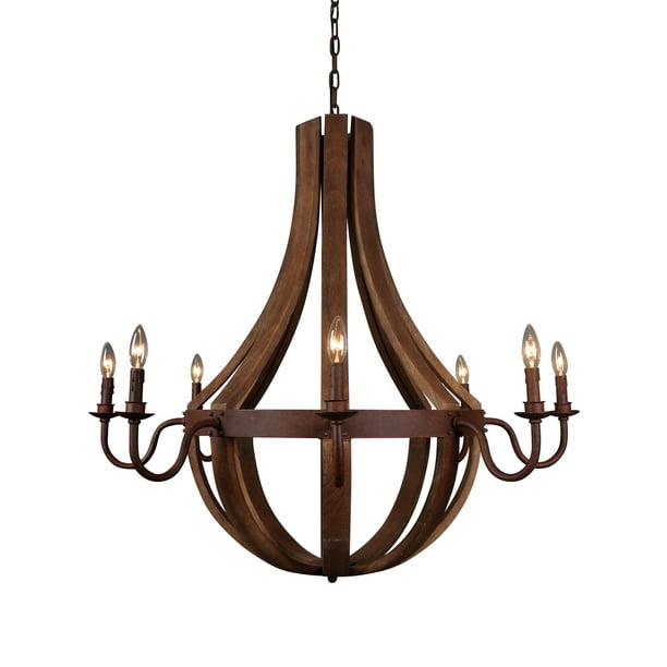 Aurelle Home Reclaimed Wood And Cast, Old World Charm Chandelier