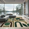 thumbnail image 2 of ODIKA 6'x9' Washable Area Rug Green Brown Abstract Geometric Artwork Design Elegant Shapes with Modern Artistic Flair for Dining Room, Under Table, Office Décor, Non-Slip Chair-Friendly, 2 of 7