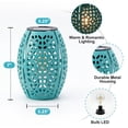 thumbnail image 4 of The Growing Ground 2 Pack Solar Lanterns Outdoor, Hollowed Metal LED Garden Decor Lanterns for Patio Yard Porch, Gifts for Women Mom Grandma, Teal, 4 of 9