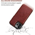 thumbnail image 6 of REQO Compatible with iPhone 12 Pro Max Wallet Case with Card Holder,PU Leather Kickstand Card Slots Case, Double Magnetic Clasp and Durable Shockproof Cover 6.7 Inch(Brown), 6 of 7