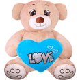 thumbnail image 1 of Pelucheria Oso Rechoncho Beige LOVE con corazon Azul, 1 of 5