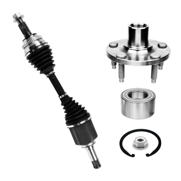 AutoShack Front Left CV Axle Shaft Wheel Hub Bearing Assembly | Replacement for 2011-2014 Ford Edge 2011-2015 Lincoln MKX | 2-PC