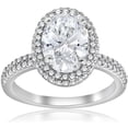 thumbnail image 1 of 2 1/2ct Oval Diamond Pave Halo Engagement Ring 14k White Gold, 1 of 3