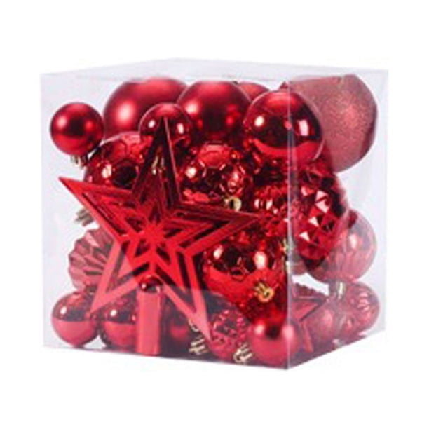 Advancent Paquete de 45 bolas de Navidad, ambientes festivos temáticos, colgante de Navidad, pared de mascotas, decoración de fotografía al Kits de decoración para fiestas Rojo
