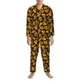 thumbnail image 3 of Uemuo fall leaf Pattern 2-Piece Loungewear Set - Men’s Soft Sleepwear, Cozy Winter PJs, Comfy Sleep Set-Medium, 3 of 7