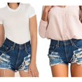 thumbnail image 1 of Moda mujer verano borlas Jeans pantalones cortos espalda cremallera pantalones cortos de mezclilla (S), 1 of 6