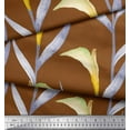 thumbnail image 2 of Soimoi Brown Rayon Fabric Leaves Watercolor Print Sewing Fabric Yard 42 Inch Wide, 2 of 3