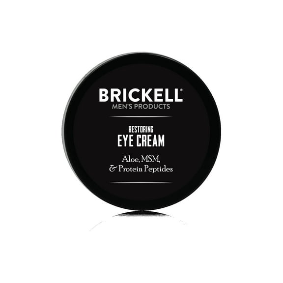 Brickell Men's Restoring Under Eye Cream, Natural & Organic Ingredients, Anti‑Aging Eye Cream for Puffiness, Dark Circles, Wrinkles & Crow’s Feet, 0.5 oz, Unscented