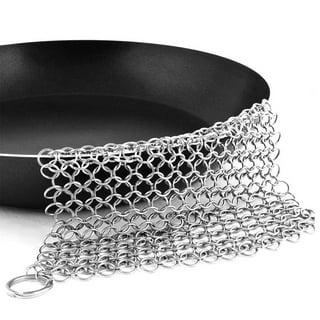 Cast Iron Cleaner Chainmail Scrubber, Chain Mail Scrubber with Silicone  Insert, 316L Stainless Steel Chainmail for Cast Iron Skillet, Dutch Oven,  Cookware, Kitchen Cleaning Accessory, Dishwasher Safe Red