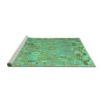 thumbnail image 2 of Ahgly Company Machine Washable Indoor Square Abstract Turquoise Blue Contemporary Area Rugs, 6' Square, 2 of 4