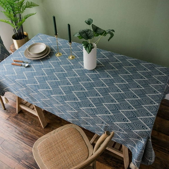 AUQ Wipeable Tablecloths,Perfect Home Decoration Table Cloth,Suitable for Various Table Types Table Covers,Navy Blue